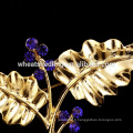 Belle élégante Crystal Bling strass fleur feuille broches en gros